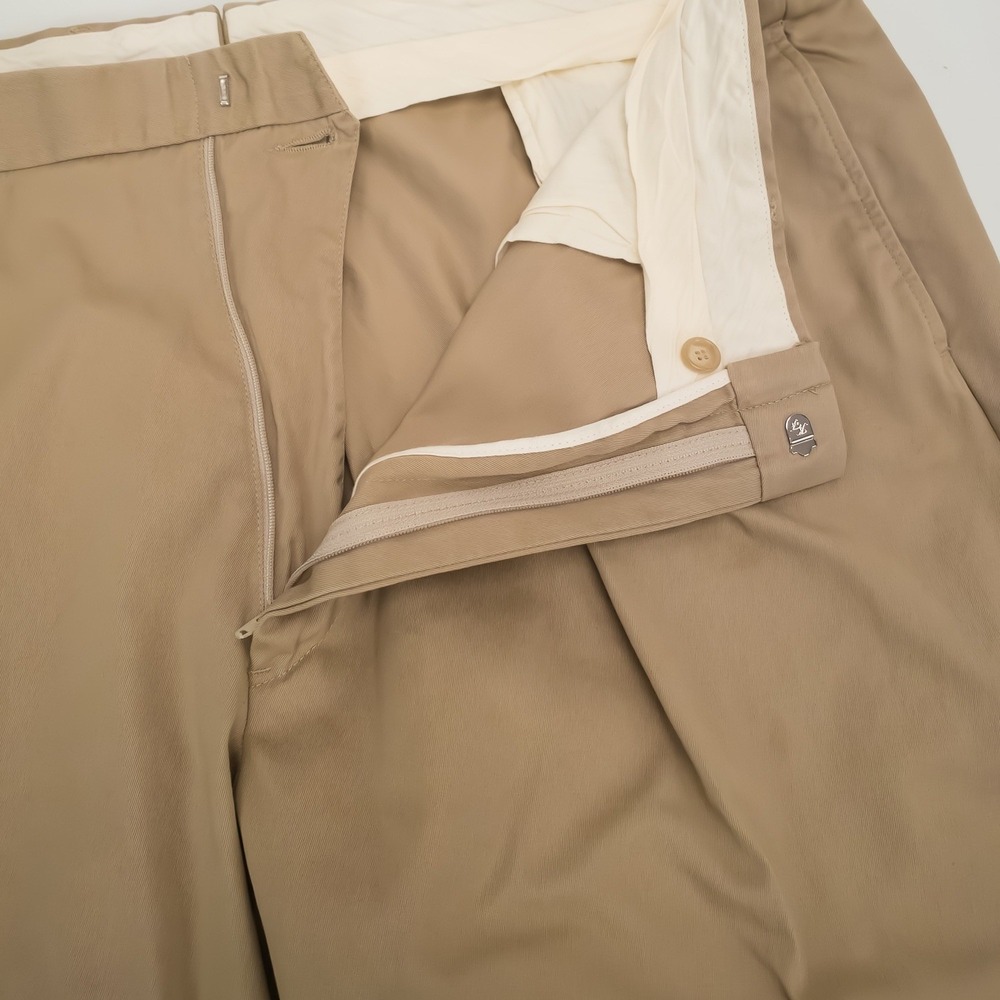 Ben Silver English Drills Pants Men's 42 Khaki Pleated Cuffed USA FITS 40x26.5 - Picture 8 of 15